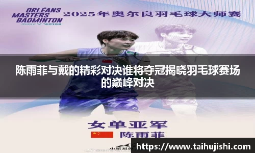 陈雨菲与戴的精彩对决谁将夺冠揭晓羽毛球赛场的巅峰对决