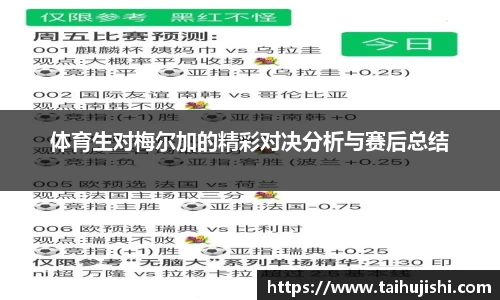 体育生对梅尔加的精彩对决分析与赛后总结